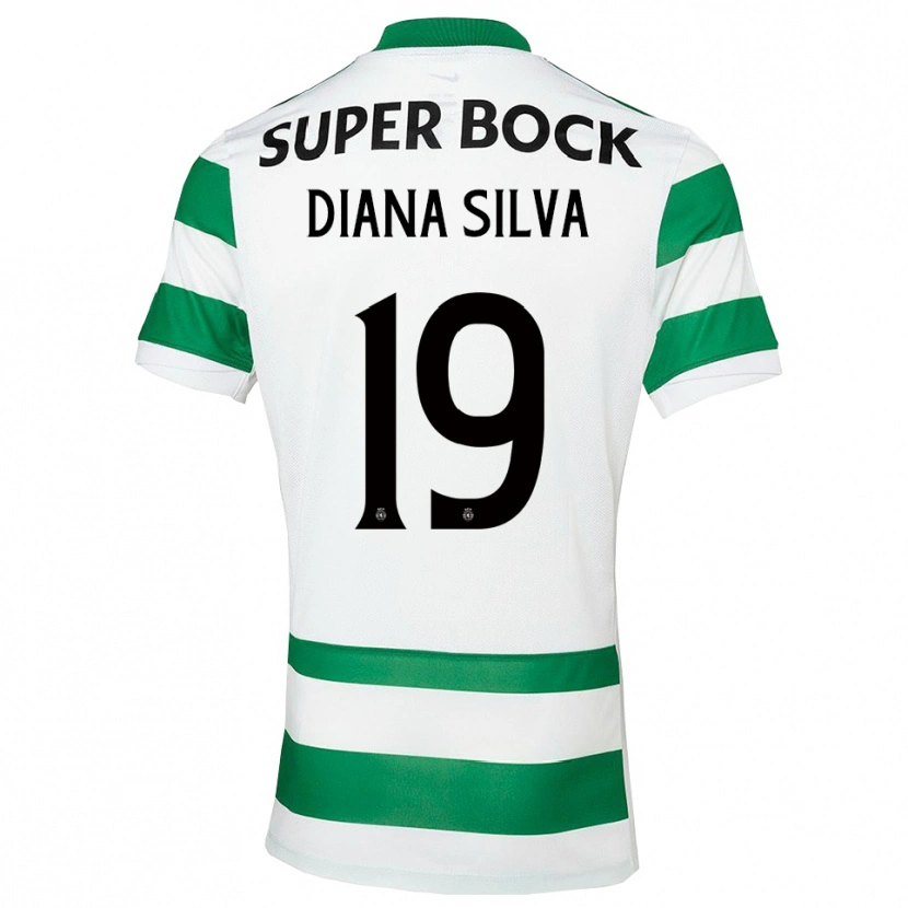 Danxen Kinderen Diana Micaela Abreu De Sousa E Silva #19 Groen Wit Thuisshirt Thuistenue 2025/26 T-Shirt