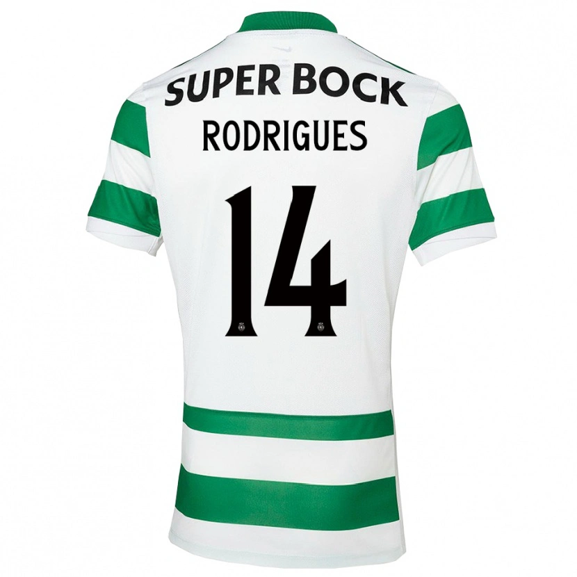 Danxen Kinderen Paulo Rodrigues #14 Groen Wit Thuisshirt Thuistenue 2025/26 T-Shirt