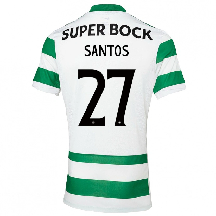 Danxen Kinderen Alisson Santos #27 Groen Wit Thuisshirt Thuistenue 2025/26 T-Shirt