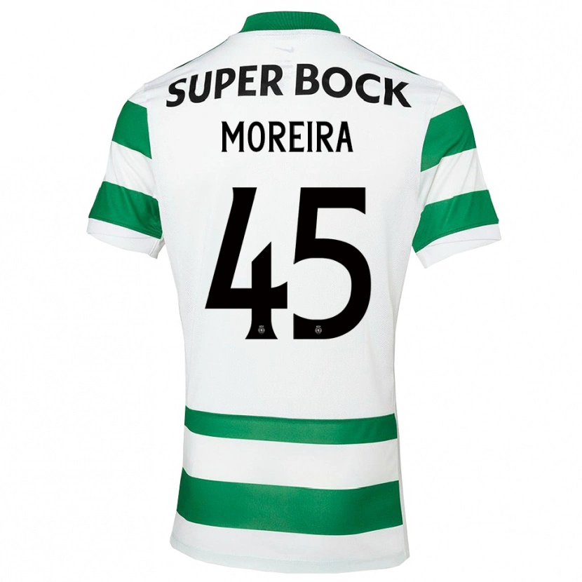Danxen Kinderen David Moreira #45 Groen Wit Thuisshirt Thuistenue 2025/26 T-Shirt