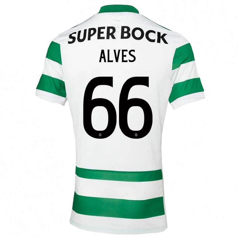Danxen Kinderen Miguel Alves #66 Groen Wit Thuisshirt Thuistenue 2025/26 T-Shirt