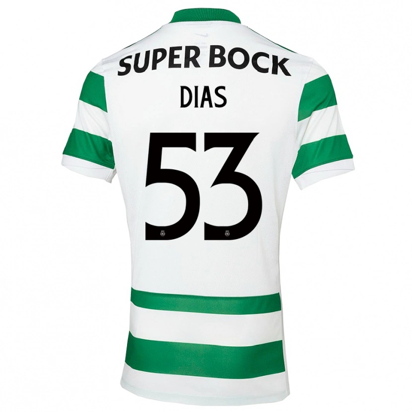 Danxen Kinderen Rodrigo Dias #53 Groen Wit Thuisshirt Thuistenue 2025/26 T-Shirt