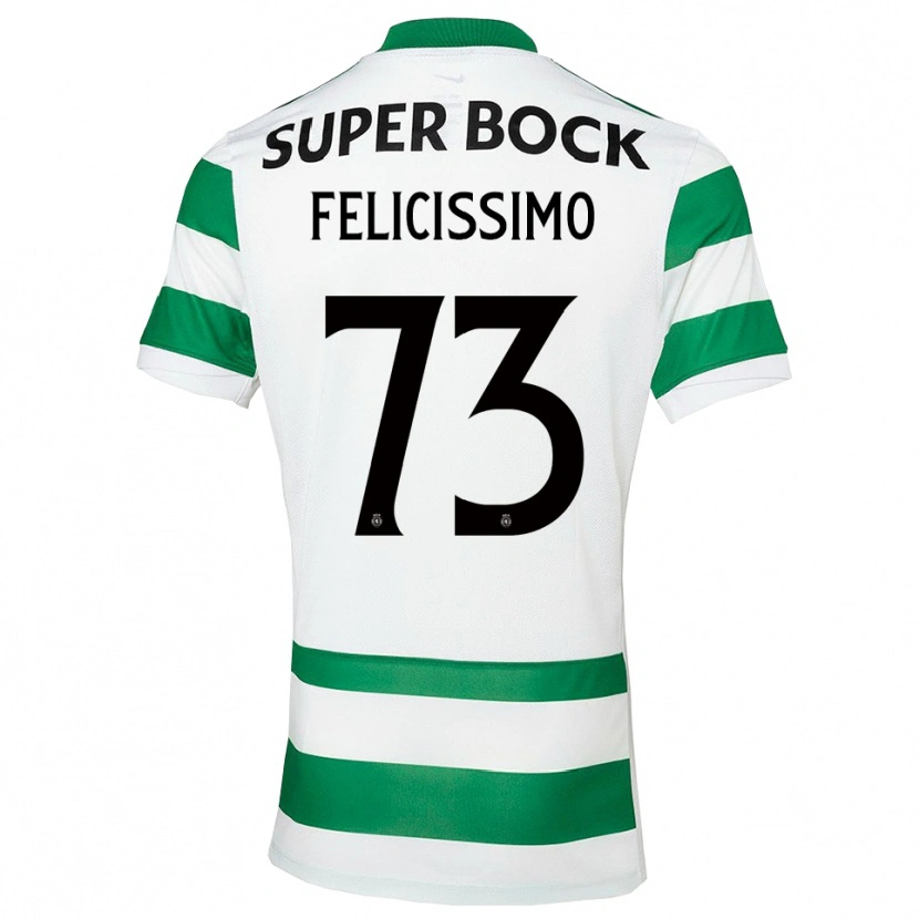 Danxen Kinderen Eduardo Felicíssimo #73 Groen Wit Thuisshirt Thuistenue 2025/26 T-Shirt