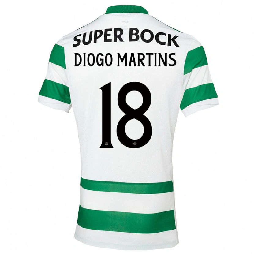 Danxen Kinderen Diogo Martins #18 Groen Wit Thuisshirt Thuistenue 2025/26 T-Shirt
