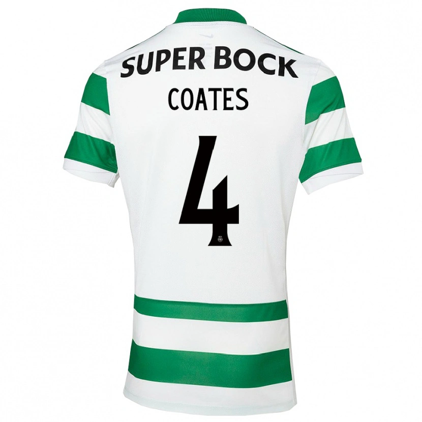 Danxen Kinderen Sebastian Coates #4 Groen Wit Thuisshirt Thuistenue 2025/26 T-Shirt