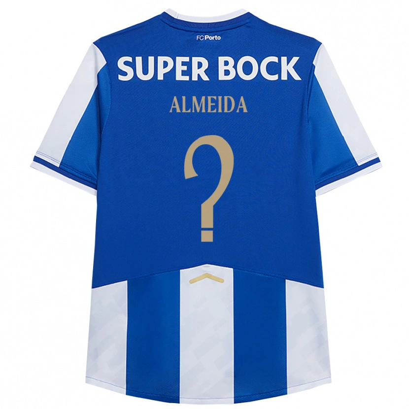 Danxen Kinderen Tomé Almeida #0 Blauw Wit Thuisshirt Thuistenue 2025/26 T-Shirt