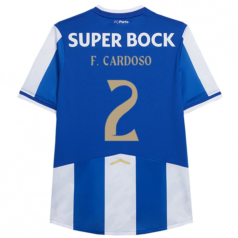 Danxen Kinderen Fábio Cardoso #2 Blauw Wit Thuisshirt Thuistenue 2025/26 T-Shirt