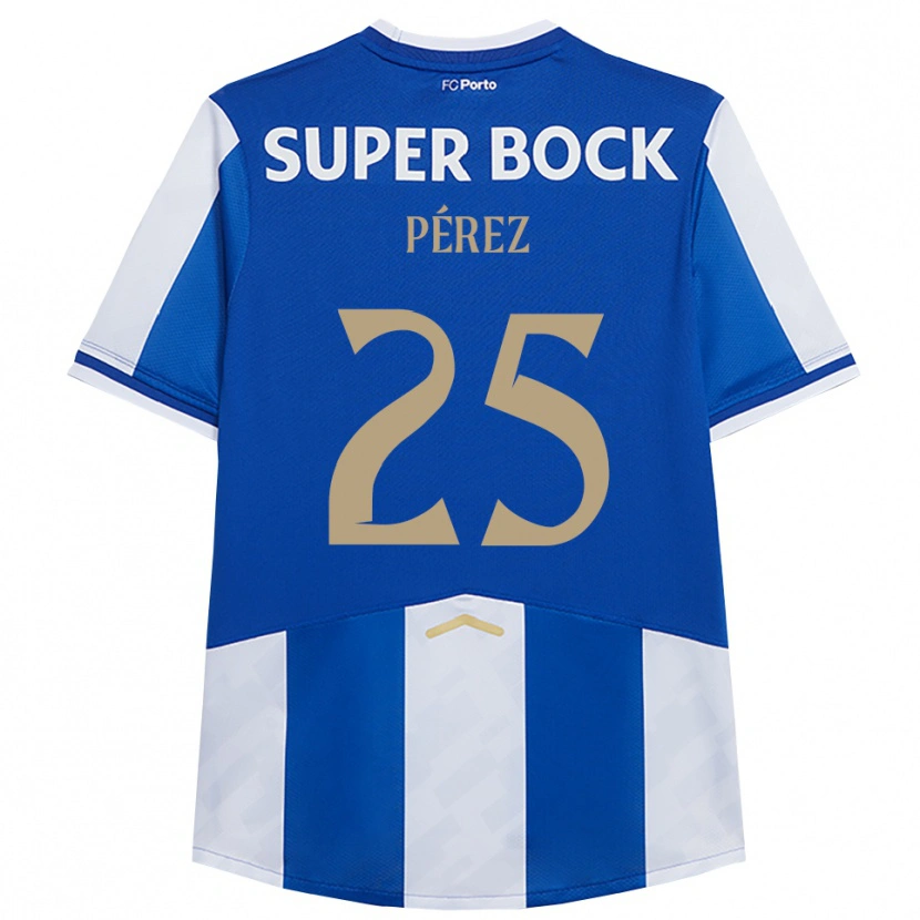 Danxen Kinderen Tomás Pérez #25 Blauw Wit Thuisshirt Thuistenue 2025/26 T-Shirt