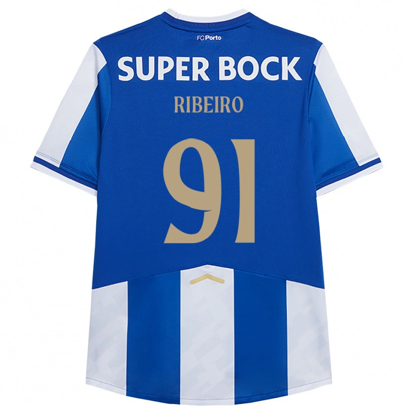 Danxen Kinderen Gonçalo Ribeiro #91 Blauw Wit Thuisshirt Thuistenue 2025/26 T-Shirt