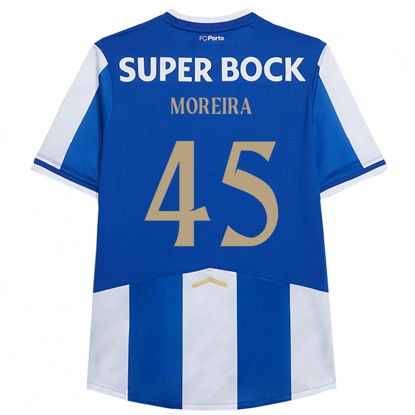 Danxen Kinderen João Moreira #45 Blauw Wit Thuisshirt Thuistenue 2025/26 T-Shirt