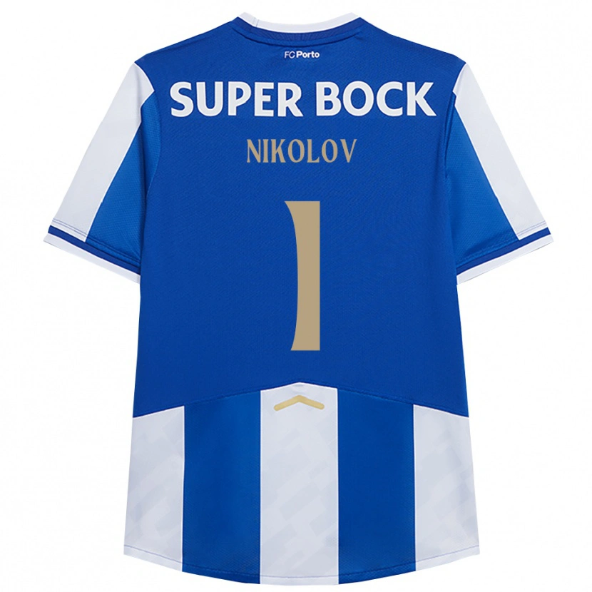Danxen Kinderen Antoni Nikolov #1 Blauw Wit Thuisshirt Thuistenue 2025/26 T-Shirt