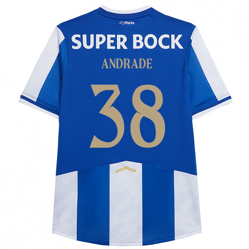 Danxen Kinderen Fernando Andrade #38 Blauw Wit Thuisshirt Thuistenue 2025/26 T-Shirt