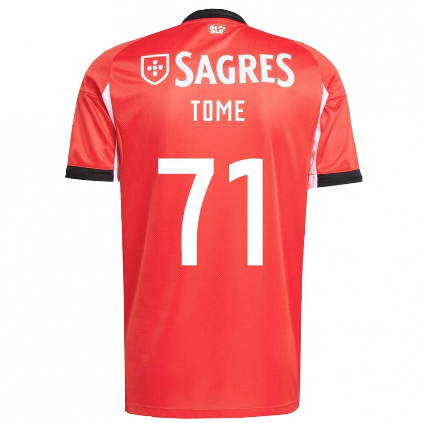 Danxen Kinderen Joao Tome #71 Rood Wit Thuisshirt Thuistenue 2025/26 T-Shirt