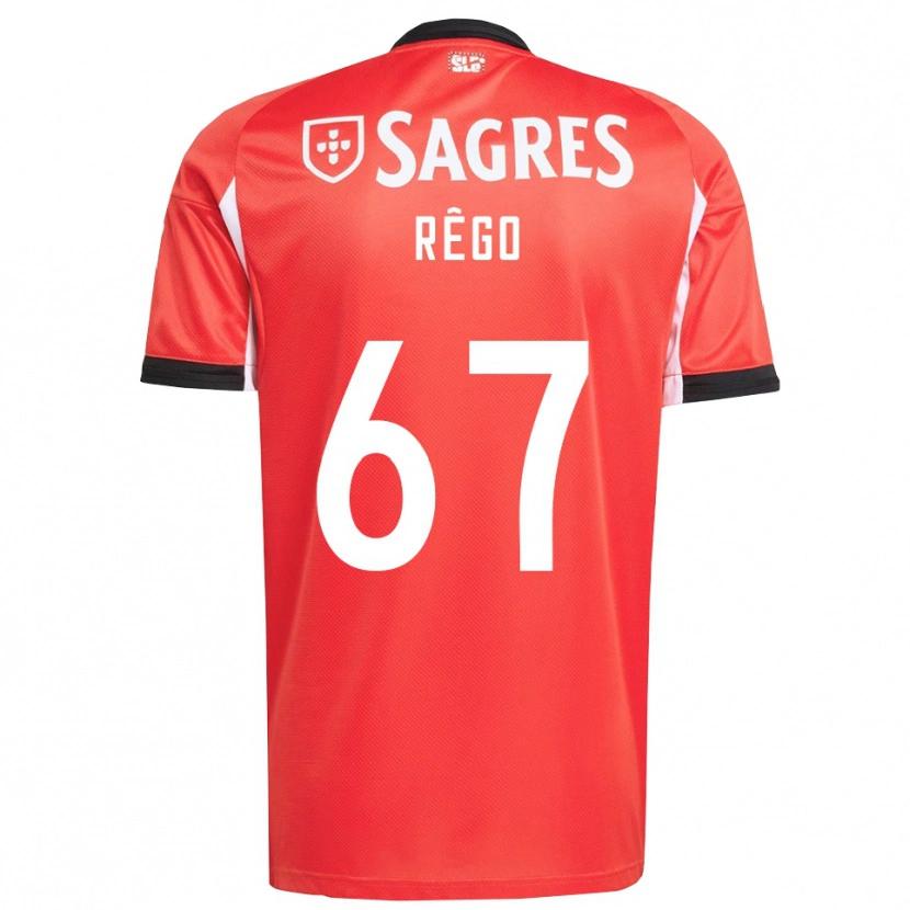 Danxen Kinderen Rodrigo Rêgo #67 Rood Wit Thuisshirt Thuistenue 2025/26 T-Shirt
