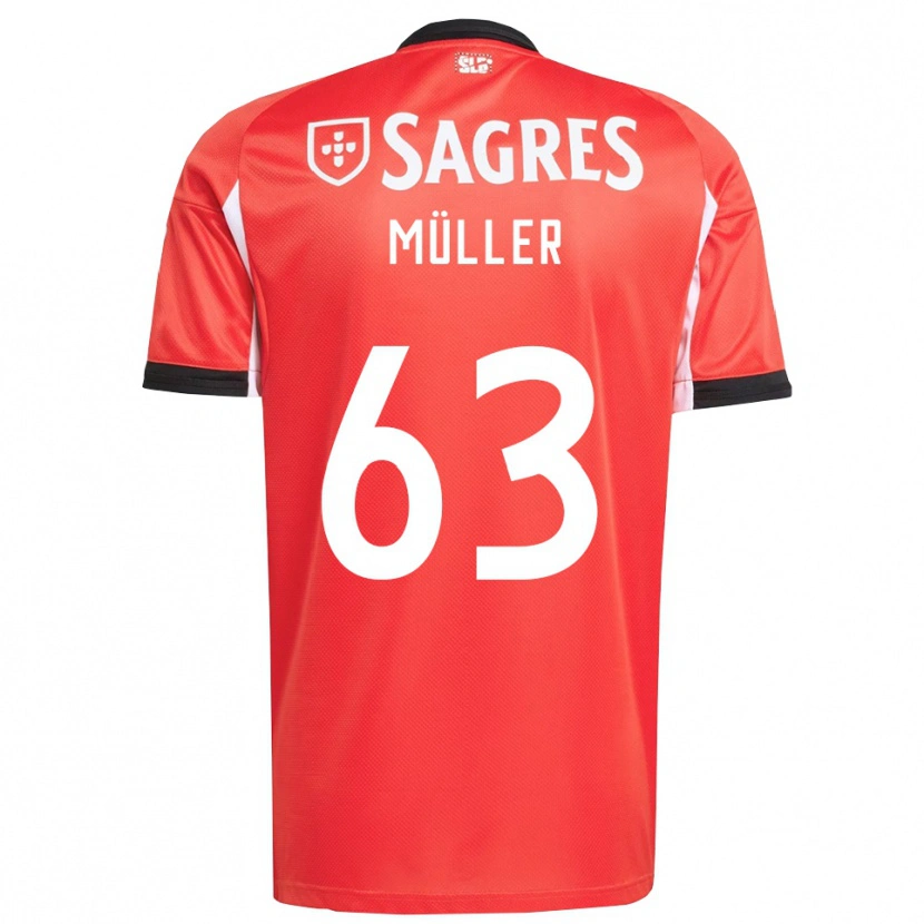 Danxen Kinderen José Müller #63 Rood Wit Thuisshirt Thuistenue 2025/26 T-Shirt