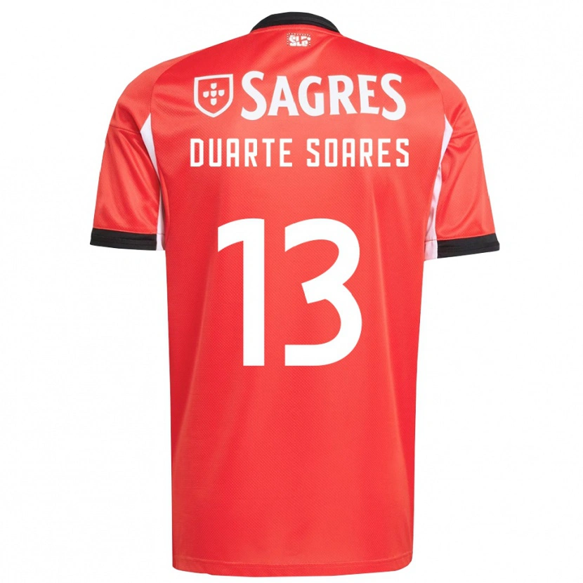 Danxen Kinderen Duarte Soares #13 Rood Wit Thuisshirt Thuistenue 2025/26 T-Shirt
