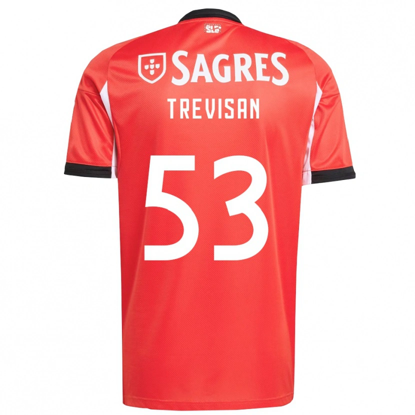 Danxen Kinderen Jelani Trevisan #53 Rood Wit Thuisshirt Thuistenue 2025/26 T-Shirt