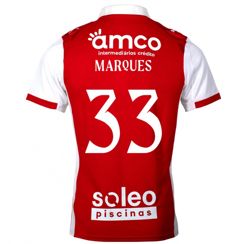 Danxen Kinderen João Marques #33 Rood Wit Thuisshirt Thuistenue 2025/26 T-Shirt