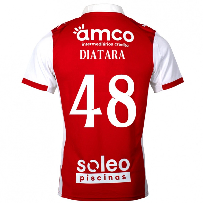 Danxen Kinderen Samba Diatara #48 Rood Wit Thuisshirt Thuistenue 2025/26 T-Shirt