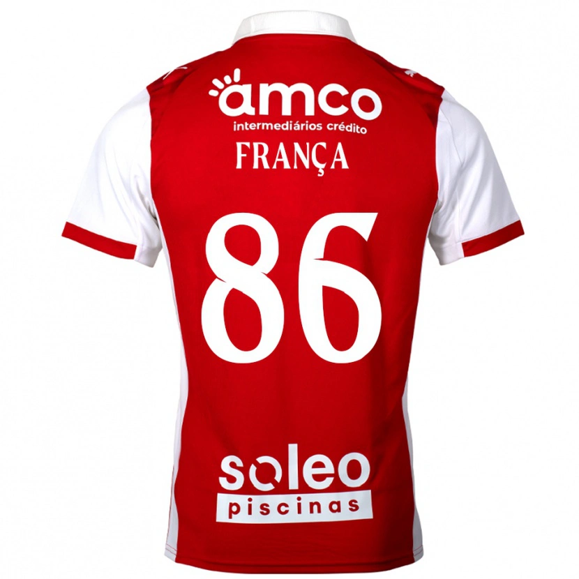 Danxen Kinderen Francisco França #86 Rood Wit Thuisshirt Thuistenue 2025/26 T-Shirt