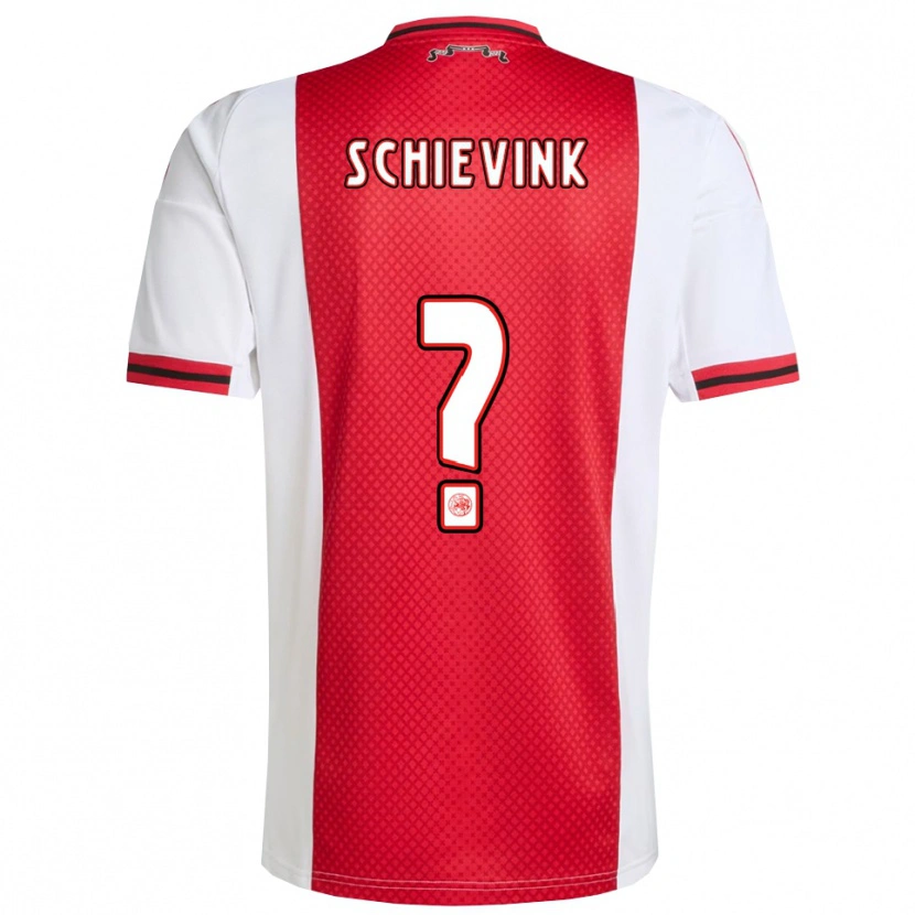 Danxen Kinderen Floris Schievink #0 Rood Wit Thuisshirt Thuistenue 2025/26 T-Shirt