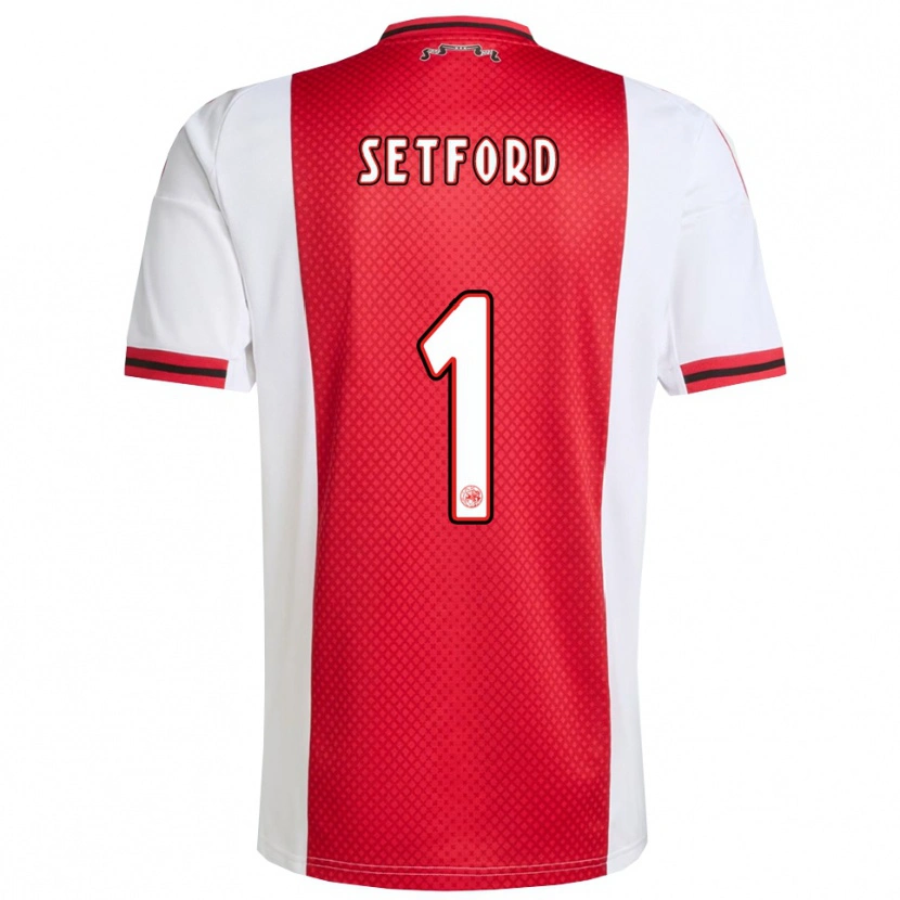 Danxen Kinderen Charlie Setford #1 Rood Wit Thuisshirt Thuistenue 2025/26 T-Shirt