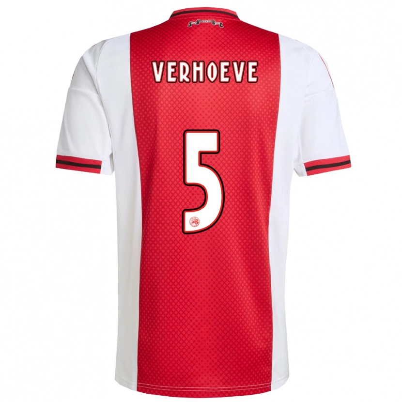 Danxen Kinderen Soraya Verhoeve #5 Rood Wit Thuisshirt Thuistenue 2025/26 T-Shirt