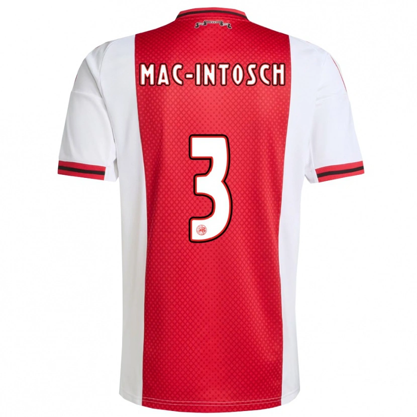 Danxen Kinderen Calvin Mac-Intosch #3 Rood Wit Thuisshirt Thuistenue 2025/26 T-Shirt
