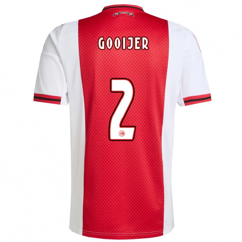 Danxen Kinderen Tristan Gooijer #2 Rood Wit Thuisshirt Thuistenue 2025/26 T-Shirt