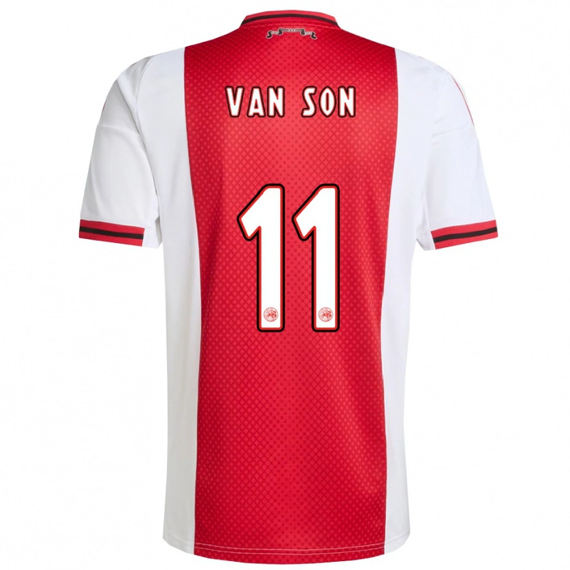 Danxen Kinderen Daniël Van Son #11 Rood Wit Thuisshirt Thuistenue 2025/26 T-Shirt
