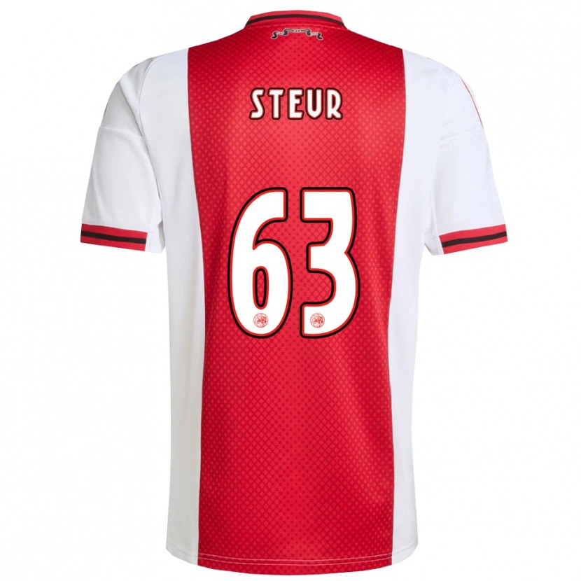 Danxen Kinderen Sean Steur #63 Rood Wit Thuisshirt Thuistenue 2025/26 T-Shirt