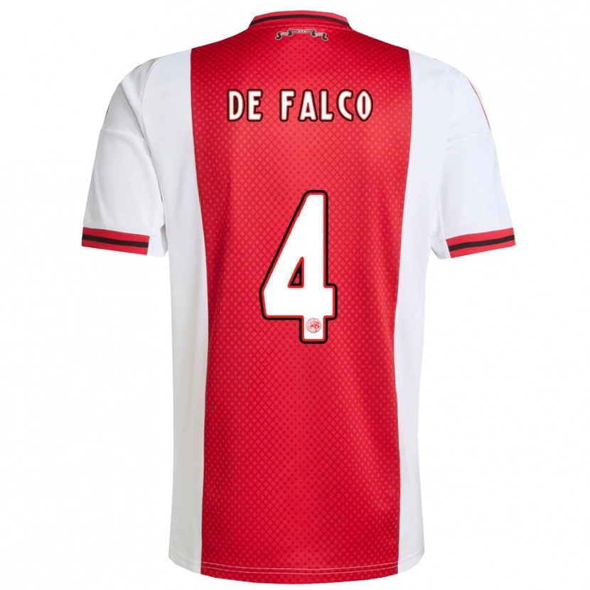 Danxen Kinderen Sinclair De Falco #4 Rood Wit Thuisshirt Thuistenue 2025/26 T-Shirt