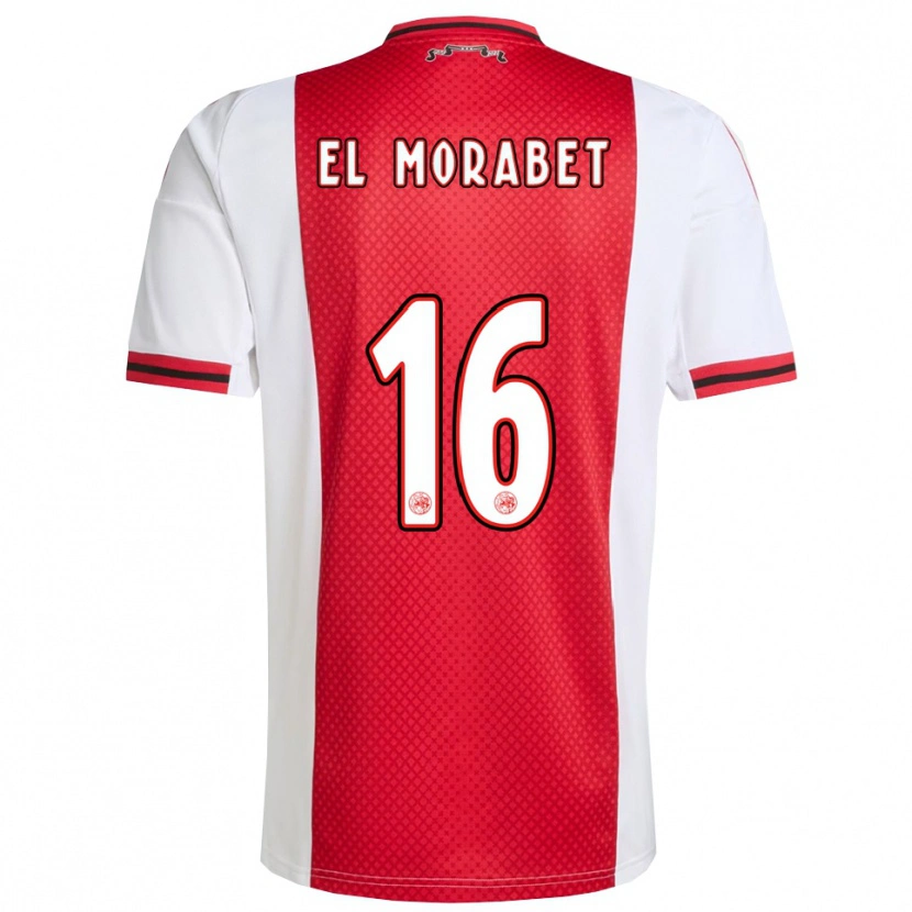 Danxen Kinderen Younes El Morabet #16 Rood Wit Thuisshirt Thuistenue 2025/26 T-Shirt