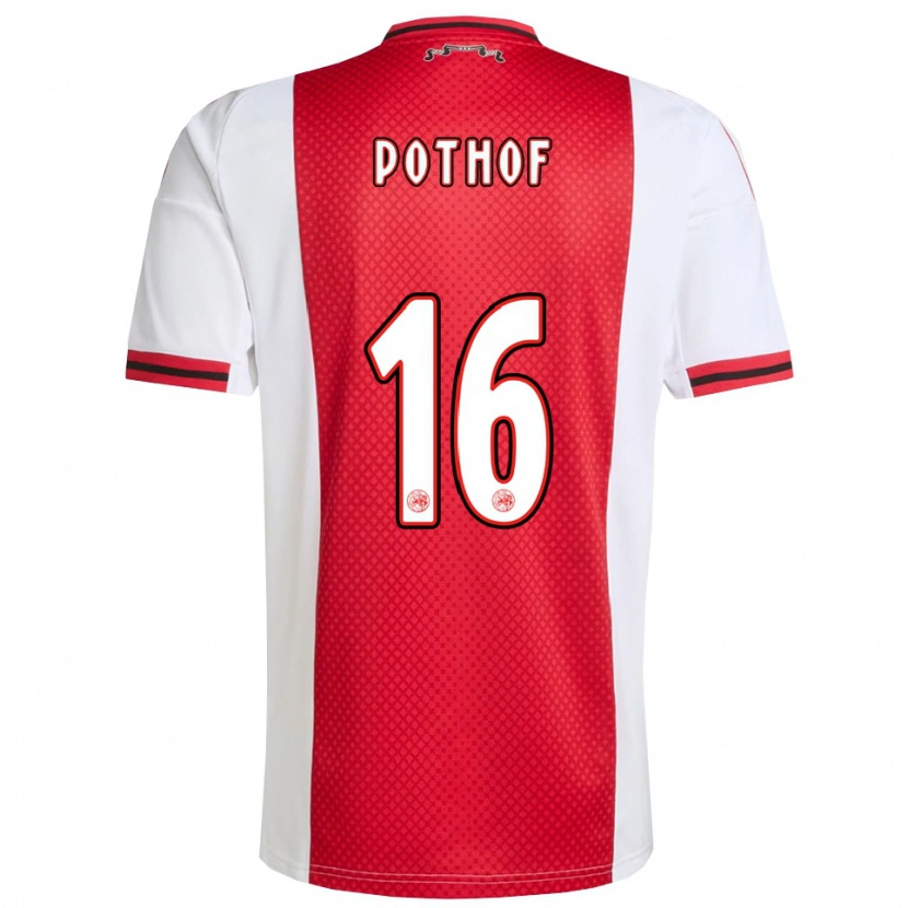 Danxen Kinderen Isa Pothof #16 Rood Wit Thuisshirt Thuistenue 2025/26 T-Shirt