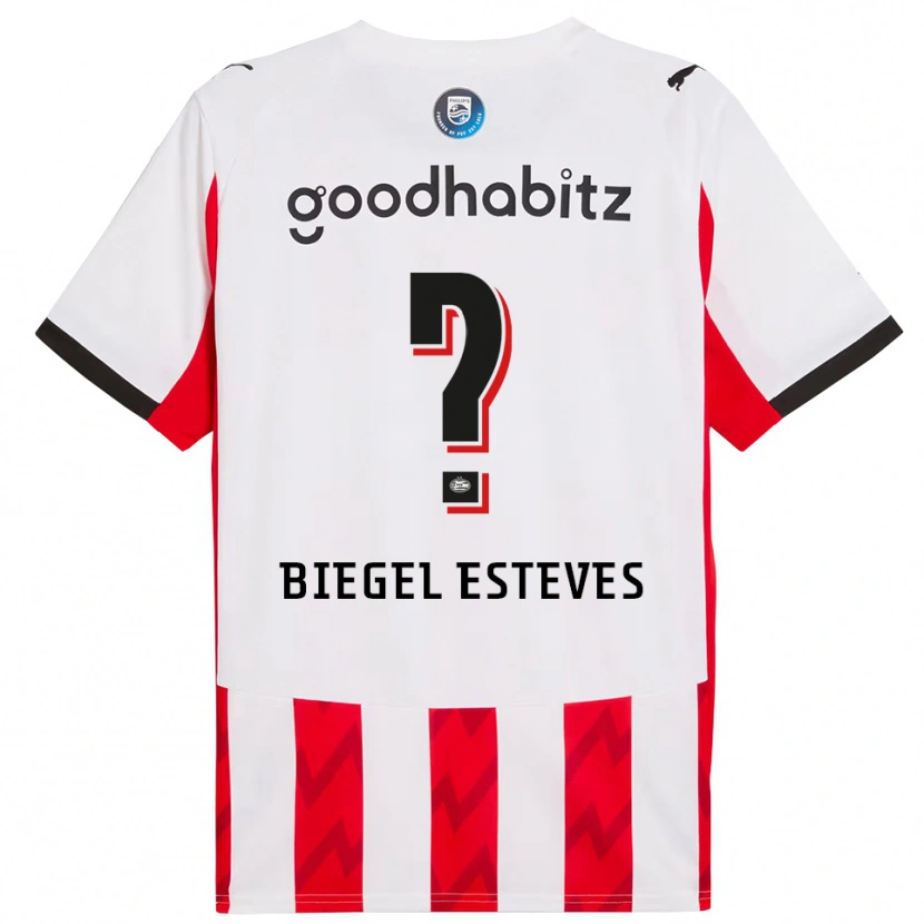 Danxen Kinderen Moon Biegel Esteves #0 Rood Wit Thuisshirt Thuistenue 2025/26 T-Shirt