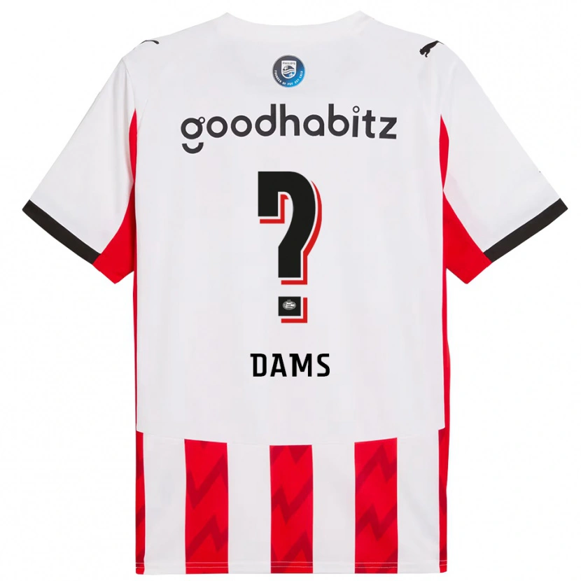 Danxen Kinderen Matteo Dams #0 Rood Wit Thuisshirt Thuistenue 2025/26 T-Shirt