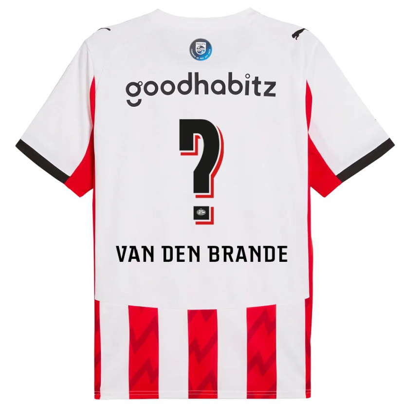 Danxen Kinderen Daan Van Den Brande #0 Rood Wit Thuisshirt Thuistenue 2025/26 T-Shirt