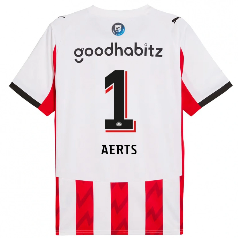 Danxen Kinderen Kane Aerts #1 Rood Wit Thuisshirt Thuistenue 2025/26 T-Shirt