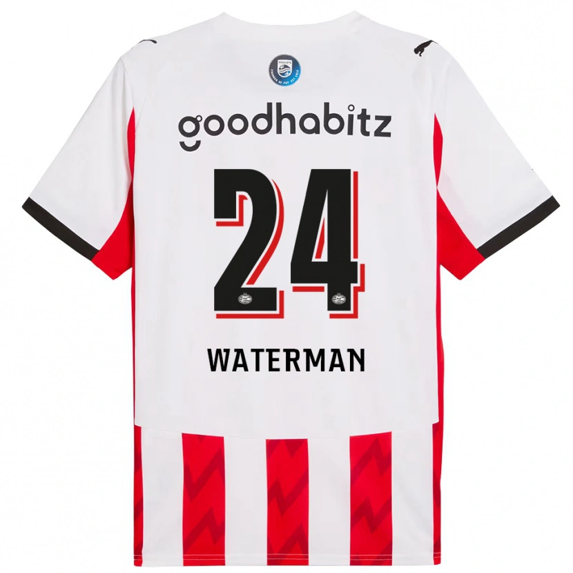 Danxen Kinderen Boy Waterman #24 Rood Wit Thuisshirt Thuistenue 2025/26 T-Shirt