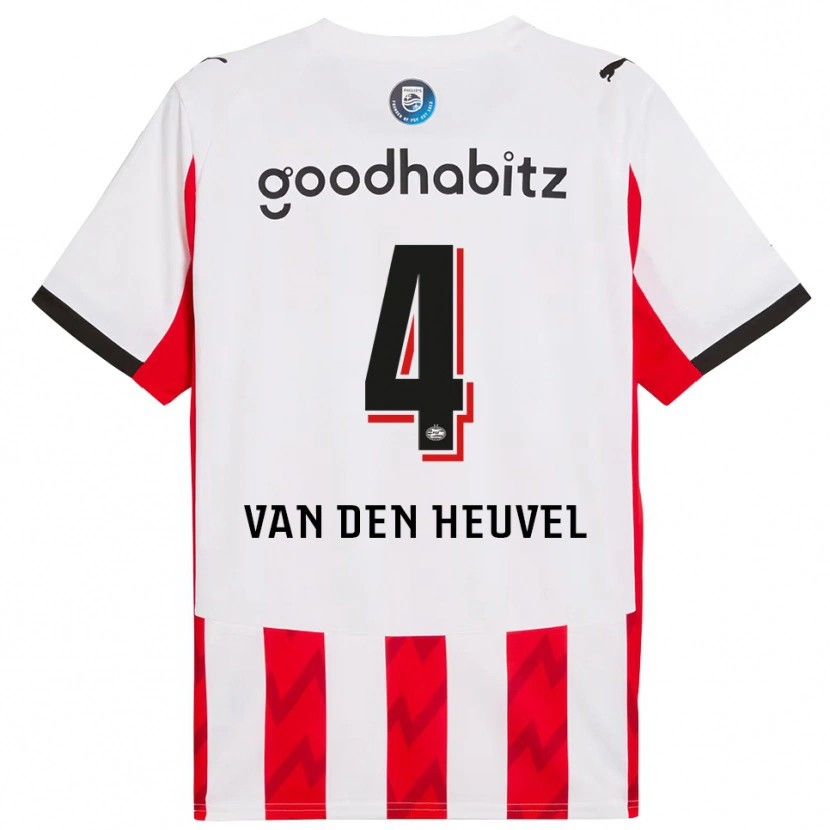 Danxen Kinderen Tim Van Den Heuvel #4 Rood Wit Thuisshirt Thuistenue 2025/26 T-Shirt