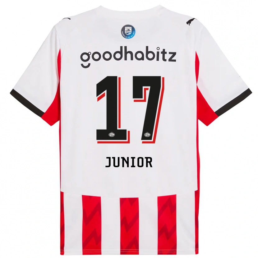 Danxen Kinderen Mauro Júnior #17 Rood Wit Thuisshirt Thuistenue 2025/26 T-Shirt