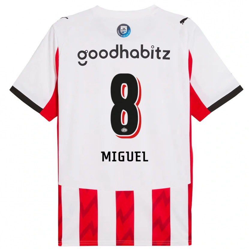 Danxen Kinderen Yani Miguel #8 Rood Wit Thuisshirt Thuistenue 2025/26 T-Shirt