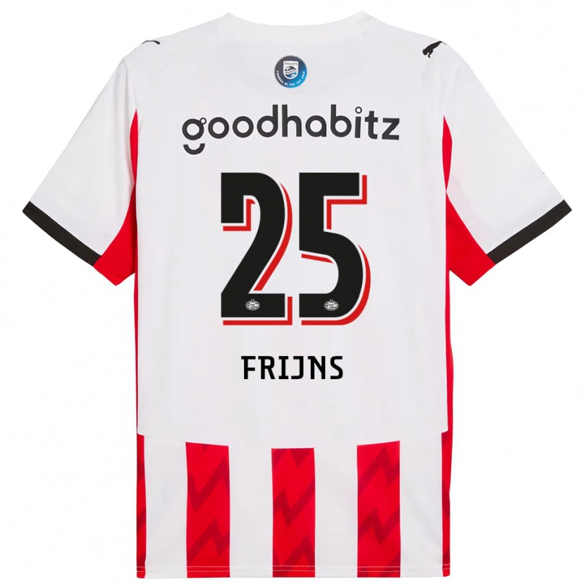 Danxen Kinderen Emma Frijns #25 Rood Wit Thuisshirt Thuistenue 2025/26 T-Shirt