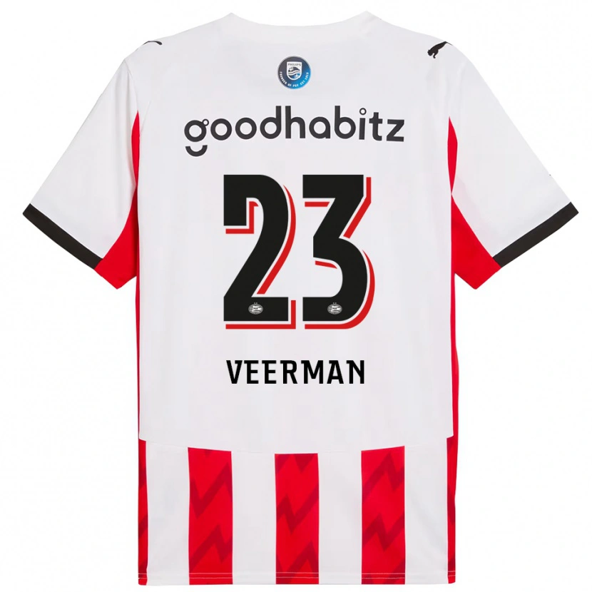 Danxen Kinderen Joey Veerman #23 Rood Wit Thuisshirt Thuistenue 2025/26 T-Shirt