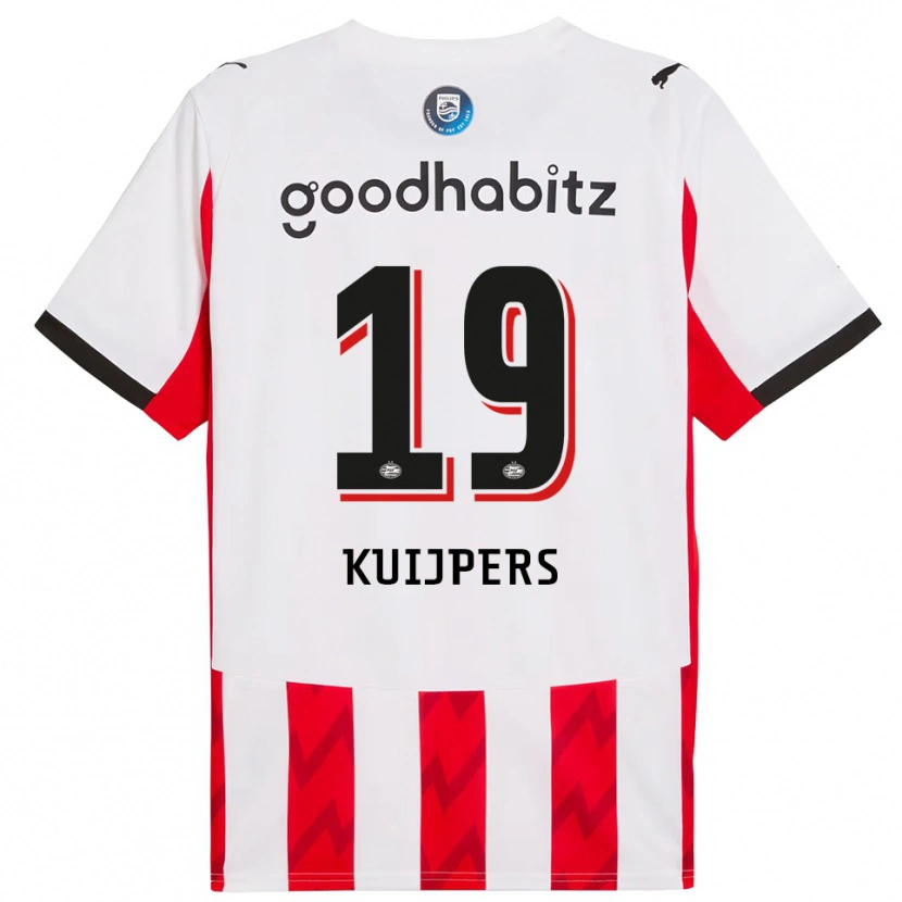 Danxen Kinderen Jeslynn Kuijpers #19 Rood Wit Thuisshirt Thuistenue 2025/26 T-Shirt