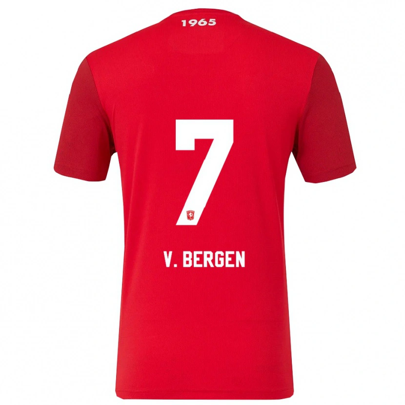 Danxen Kinderen Mitchell Van Bergen #7 Rood Wit Thuisshirt Thuistenue 2025/26 T-Shirt