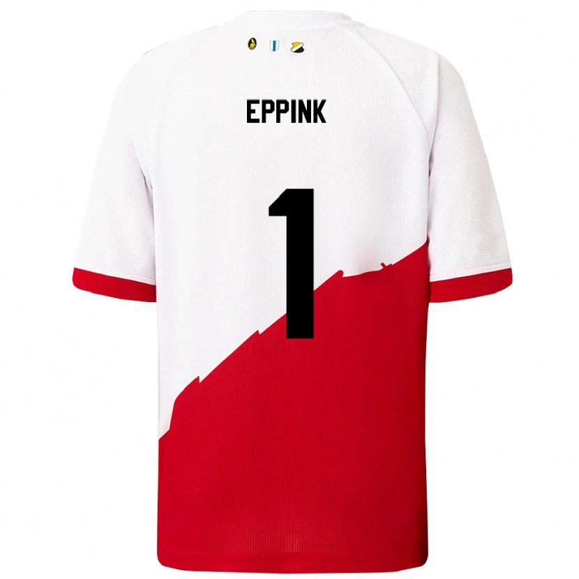 Danxen Kinderen Mees Eppink #1 Wit Rood Thuisshirt Thuistenue 2025/26 T-Shirt