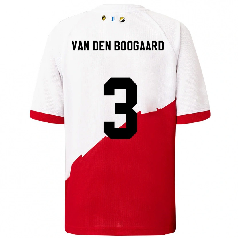 Danxen Kinderen Brian Van Den Boogaard #3 Wit Rood Thuisshirt Thuistenue 2025/26 T-Shirt