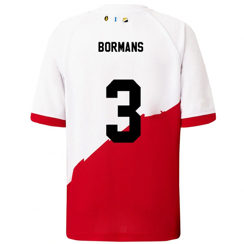 Danxen Kinderen Merel Bormans #3 Wit Rood Thuisshirt Thuistenue 2025/26 T-Shirt
