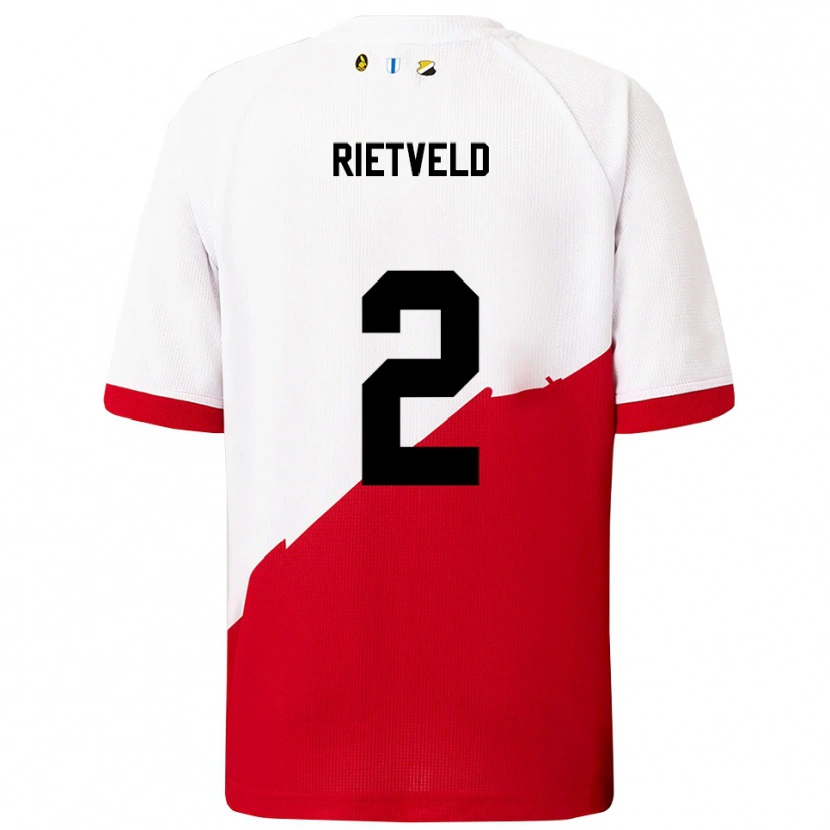Danxen Kinderen Levi Rietveld #2 Wit Rood Thuisshirt Thuistenue 2025/26 T-Shirt